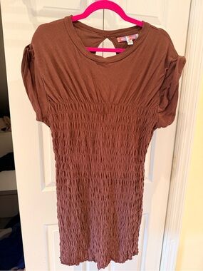 Urban Outfitters-Smocked Midi Dress, Brown, Size XL